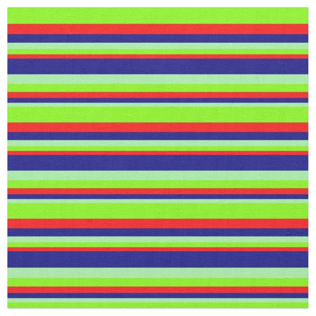 Tela Líneas verdes, azules, rojas y de chartreuse (De cerca)