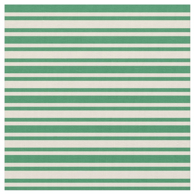 Tela Líneas verdes de Bisque y Mar (De cerca)