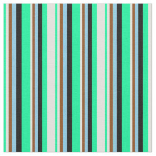 Tela Líneas verdes, livianas, marrones, azul cielo y ne
