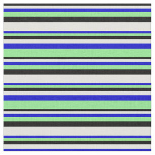 Tela Líneas verdes negras, livianas, azules y claras