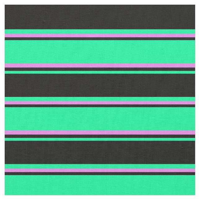 Tela Líneas verdes, negras y violetas (De cerca)