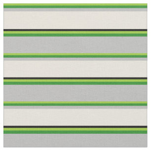 Tela Líneas verdes, verdes, grises, beiges y negras