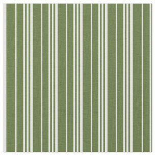 Tela Líneas verdes y blancas de oliva oscura