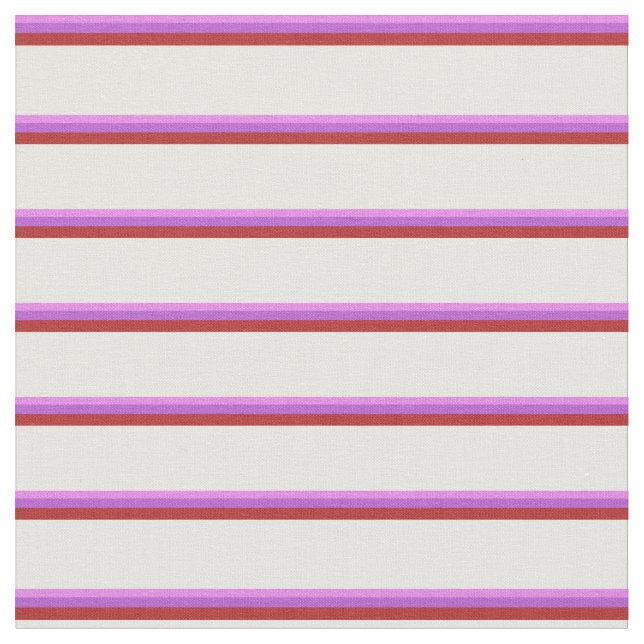 Tela Líneas violeta, orquídea, roja y crema de menta (De cerca)