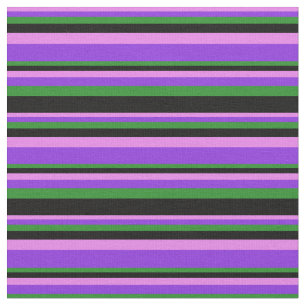 Tela Líneas violeta, púrpura, verde forestal y negra