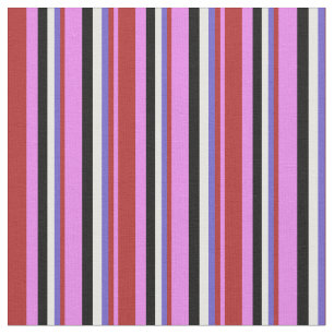 Tela Líneas violeta, roja, azul pizarra, blanca y negra