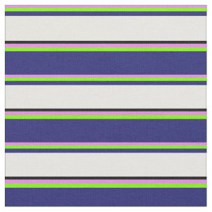 Tela Líneas violeta, verde, azul medianoche, blanco y n
