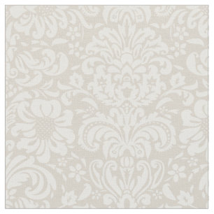 Tela Linen Beige Floral Damask