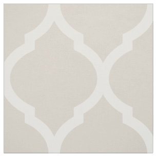 Tela Linen Beige Marruecos Quatrefoil a gran escala