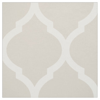 Tela Linen Beige Marruecos Quatrefoil a gran escala