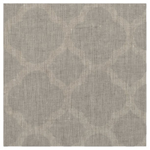 Tela Linen Beige Moderno Quatrefoil a gran escala