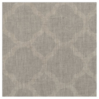 Tela Linen Beige Moderno Quatrefoil a gran escala