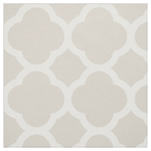 Tela Linen Beige Moderno Quatrefoil a gran escala