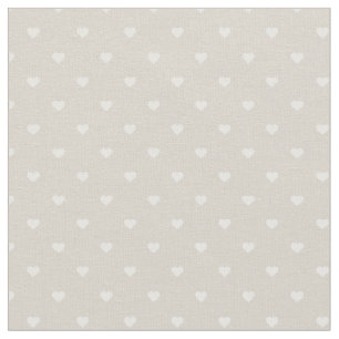 Tela Linen Beige Polka Dot Hearts