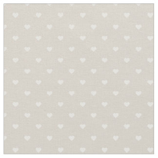 Tela Linen Beige Polka Dot Hearts