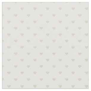 Tela Linen Beige Polka Dot Hearts