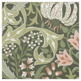 Tela Lirio Dorado Verde Bosque William Morris