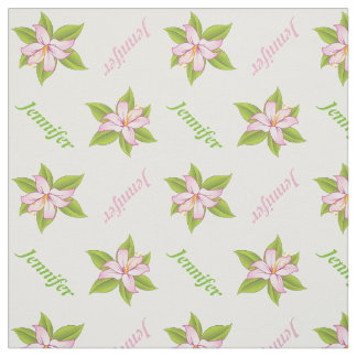 Tela Lirio rosa y nombre floral personalizada