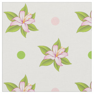 Tela Lirio rosa y verde y polka pega adorable floral