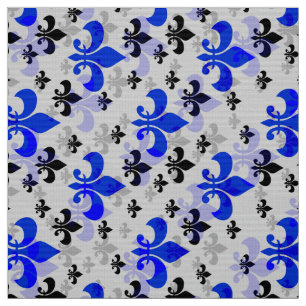 Tela Lirios Azules sobre Blanco