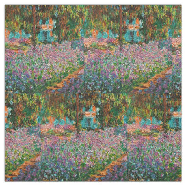 Tela Lirios jardín de Monet Giverny flores (Retal)