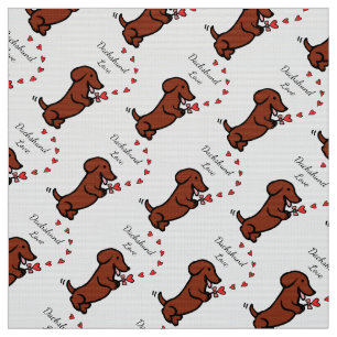 Tela lisa roja del amor del Dachshund