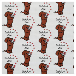 Tela lisa roja del amor del Dachshund