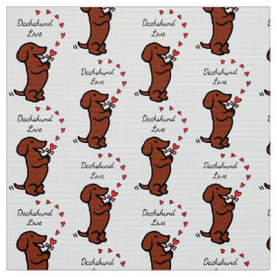 Tela lisa roja del amor del Dachshund