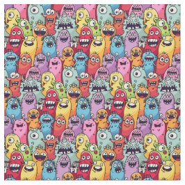 Tela  Little monsters kids nursery funny faces 
