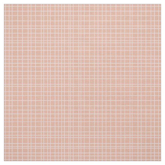 Tela Little One Hand Drawn Grid - dusty apricot (Retal)
