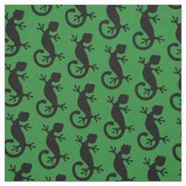 Tela Lizard Gecko Verde y Negro