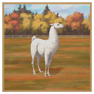 Tela Llama blanca en la pastelería de otoño