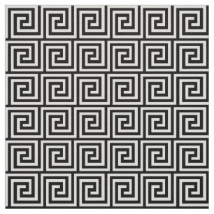 Tela Llave griega, blanco y negro