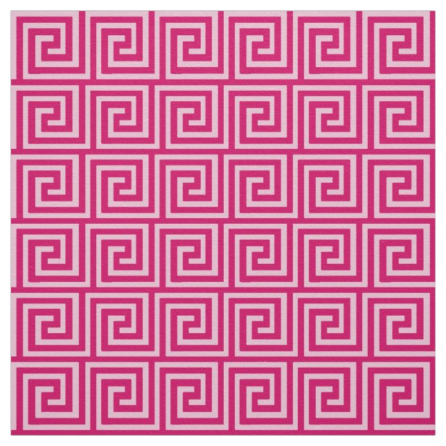 Tela Llave griega, fucsia y rosa claro (Retal)