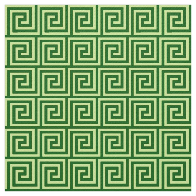 Tela Llave griega, verde esmeralda y lima (Retal)