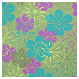 Tela Lluvia de flores en Hawaii Floral retro