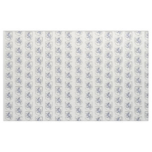 Tela Lobo Gris Rampante en un Escudo Blanco Heráldico