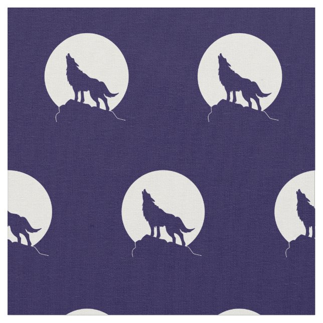 Tela Lobo llorando en los lobos de la luna (De cerca)