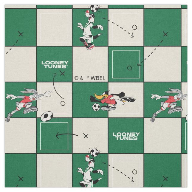 Tela LOONEY TUNES™ Soccer Grid Pattern (Retal)