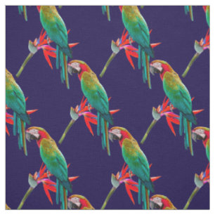 Tela Loro Colorido Tropical Fondo Morado