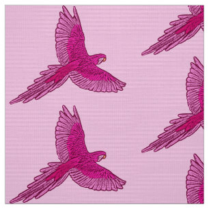 Tela Loro en vuelo, Fuchsia y rosa hielo