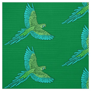 Tela Loro en vuelo, Jade Green y Turquesa