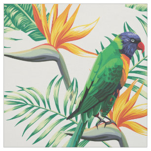 Tela Loro Y Flores