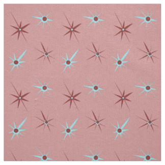 Tela Los años 50 rosados Starburst