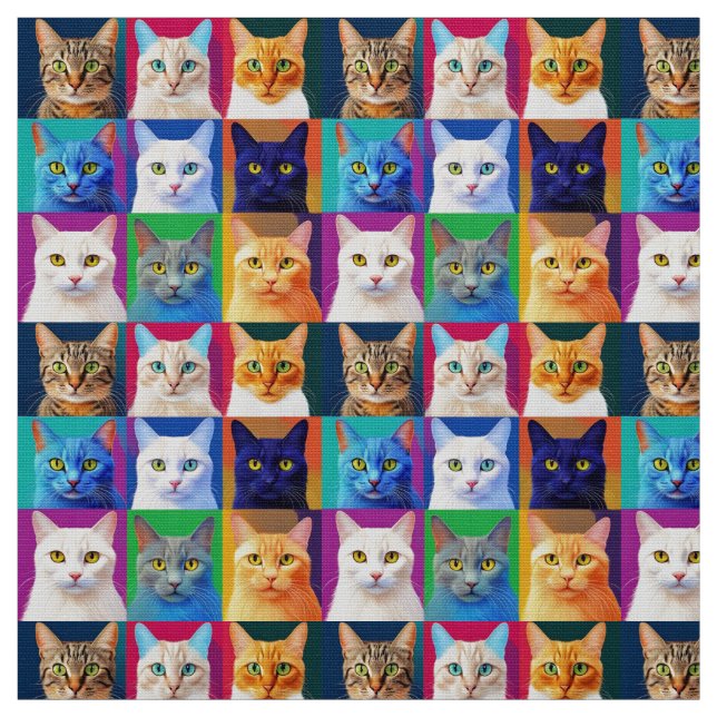 Tela los gatos arcoiris (Retal)