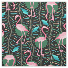 Tela Los helechos de los pájaros 20s Deco del flamenco