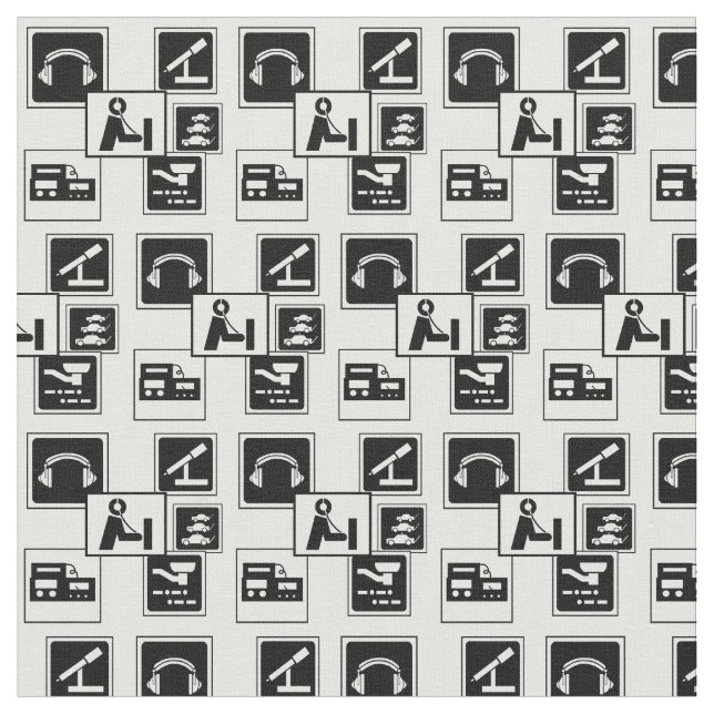 Tela Los iconos del equipo de radio-aficionado tejaron (De cerca)
