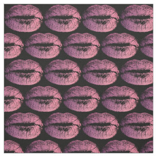 Tela Los labios rosas en negro