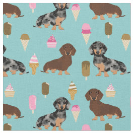 Tela Los perros Dachshund aman el helado