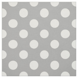 Tela Los puntos de polka blanco sobre gris